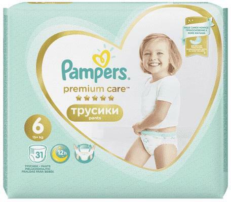 Kalhotky plenkové Premium Care Pants 6 EXTRA LARGE 16kg+ 31ks Pampers