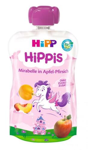 Kapsička BIO Hippies jablko-broskev-mirabelka 12m + 100g Hipp