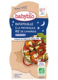 2x BABYBIO Večerní menu ratatouille po provensálsku s rýží 200g