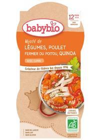 BABYBIO Menu zelenina s kuřecím masem a quinoa 2 x 200 g