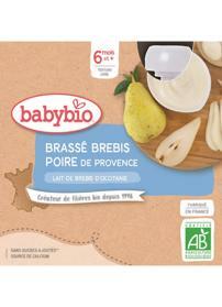 BABYBIO Svačinka z ovčího mléka hruška 4x85 g