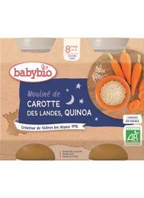 BABYBIO Večerní menu mrkvové mouliné a quinoa 2 x 200 g