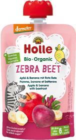 HOLLE Zebra Beet Bio ovocné pyré jablko, banán a červená řepa, 100 g (6m+)