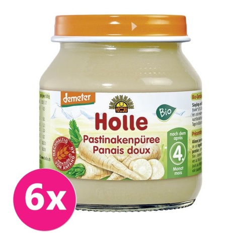6x HOLLE BIO Pastinákové pyré (125 g) - zeleninový příkrm