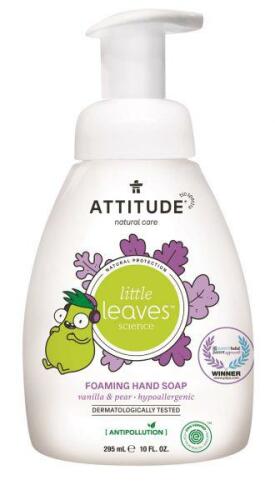 ATTITUDE Dětské pěnivé mýdlo na ruce Little leaves s vůní vanilky a hrušky, 295 ml