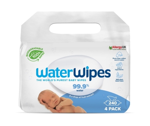 4x WATERWIPES 100% BIO odbouratené ubrousky 60 ks