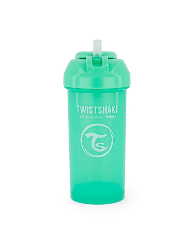 TWISTSHAKE Lahev netekoucí s brčkem 360 ml 6m+ pastelově zelená
