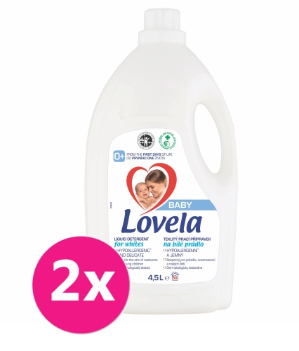 2 x LOVELA Baby tekutý prací přípravek na bílé prádlo 4,5 l / 50 pracích dávek