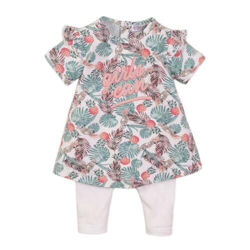 DIRKJE Set 2dílný šaty 80 White+Tropical Multicolor