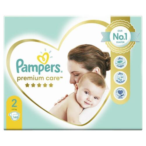 PAMPERS Premium Care jednorázové pleny, vel. 2, 148 ks, 4-8 kg