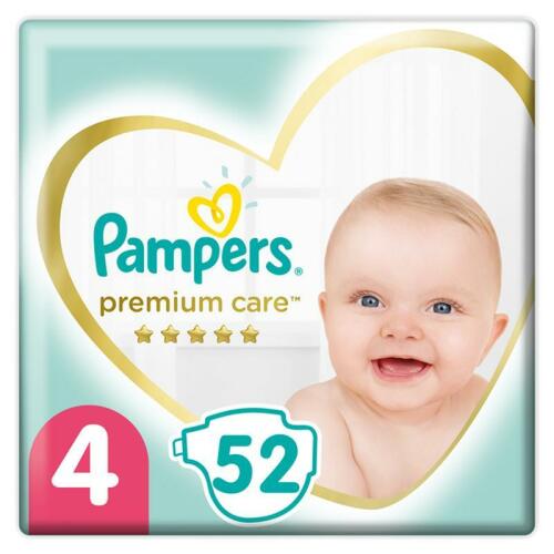 PAMPERS Premium Care jednorázové pleny, vel. 4, 52 ks, 9-14 kg