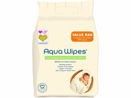 4x AQUA WIPES EKO Ubrousky dětské vlhčené, 64 ks