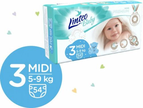 LINTEO BABY Plenky Baby Prémium MIDI (5-9 kg) 216 ks