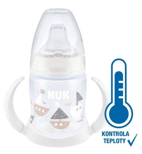 NUK FC lahvička na učení s kontrolou teploty 150 ml bílá