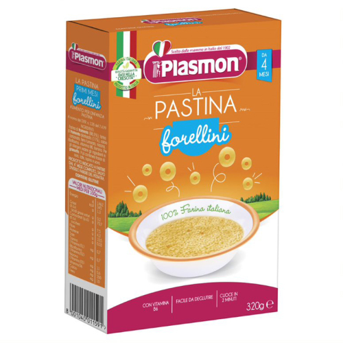 PLASMON Moje první těstoviny pšeničné Forellini kroužky 320g, 4m+