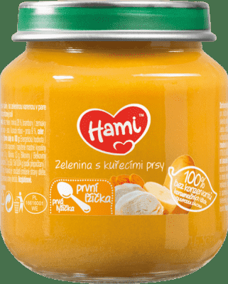 HAMI Zelenina s kuřecím masem (125 g) - maso-zeleninový příkrm