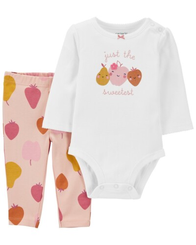 CARTER'S Set 2dílný legíny, body dl. rukáv Pink Fruits dívka NB/ vel. 56