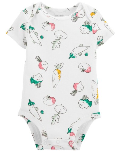 CARTER'S Body krátký rukáv Ivory Vegetables holka 3m