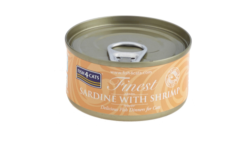 FISH4CATS Konzerva pro kočky Finest sardinka s krevetami 70 g
