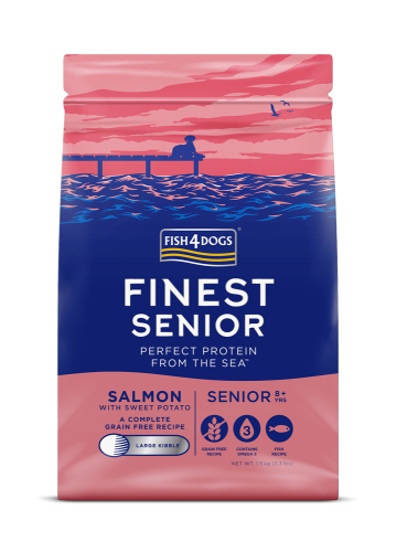 FISH4DOGS Granule velké pro starší  psy Finest losos se sladkými bramborami 1,5 kg, 8+