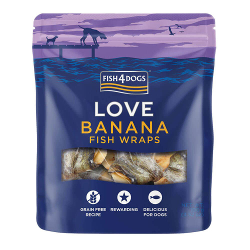 FISH4DOGS Pamlsky pro psy rybi závitky s banánem 100 g