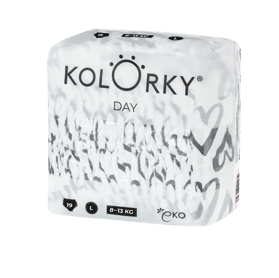 KOLORKY DAY Pleny jednorázové eko, srdce L (8-13 kg) 19 ks