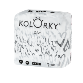 KOLORKY DAY Pleny jednorázové eko, srdce M (5-8 kg) 21 ks