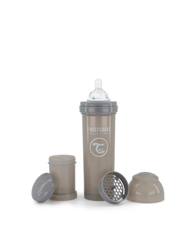 TWISTSHAKE Láhev kojenecká Anti-Colic 330 ml - pastelově šedá