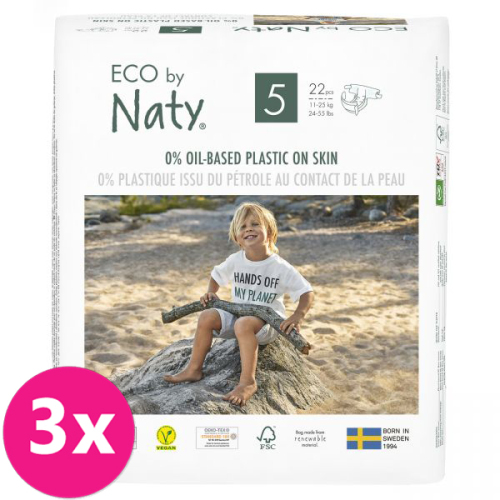 3x ECO BY NATY Pleny jednorázové 5 (11-25 kg) 22 ks