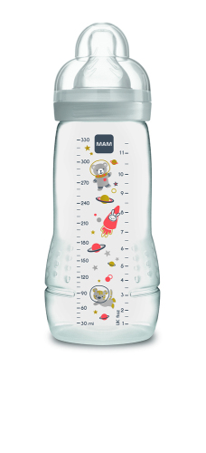 MAM Láhev Baby bottle 330 ml, 4m+, šedá