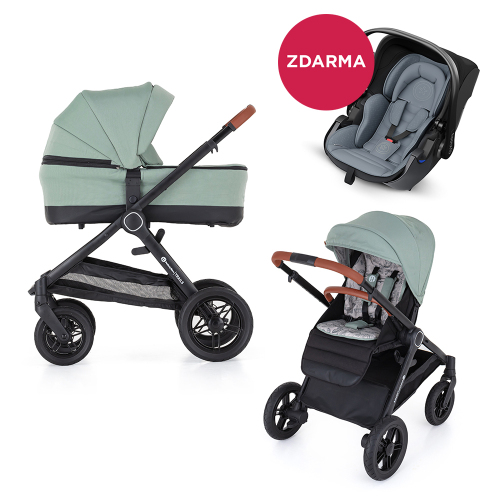 PETITE&MARS Kočárek 2v1 Trails Iron Green + KIDDY Evolution Pro Moon Grey