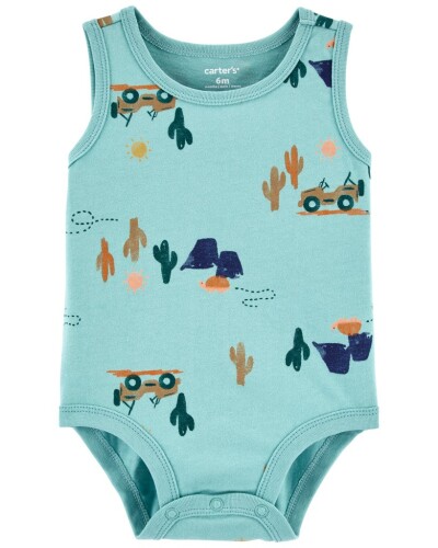 CARTER'S Body bez rukávů Blue Jeep kluk 18m