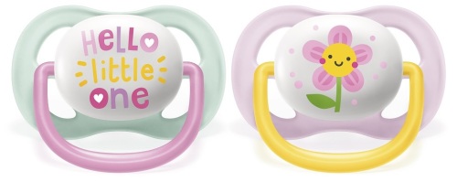 Philips AVENT Šidítko Ultra air Play 0-6m dívka, 2 ks