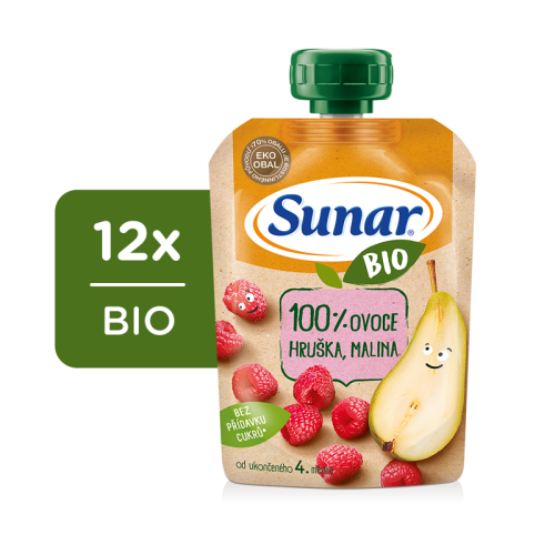 12x SUNAR BIO kapsička Hruška, malina 100 g