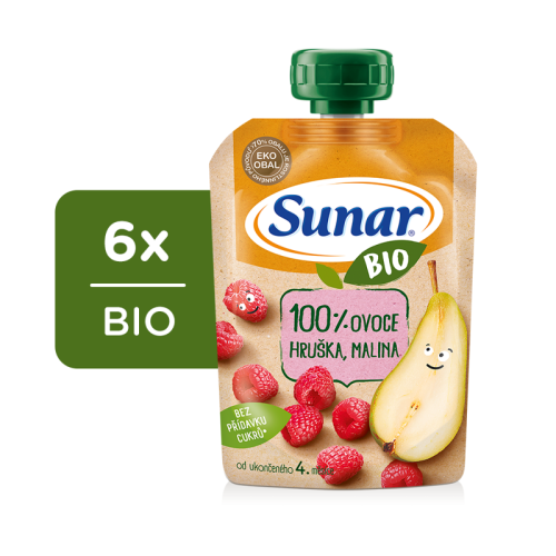 6x SUNAR BIO kapsička Hruška, malina 100 g