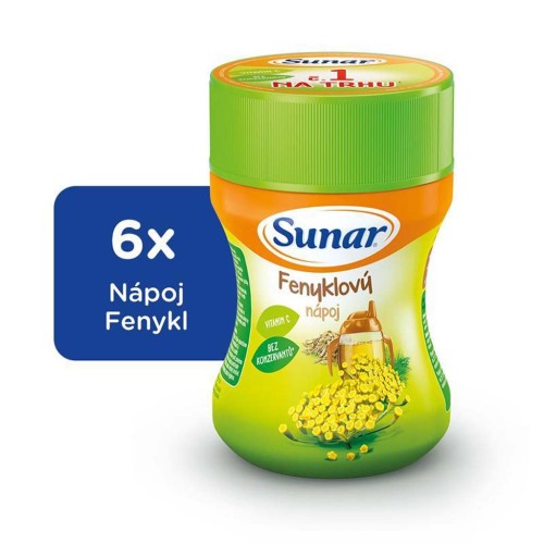 6x SUNAR Fenyklový rozpustný nápoj - dóza 200g
