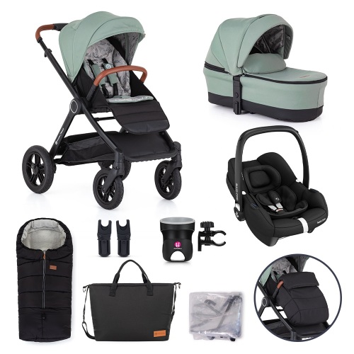 PETITE&MARS Set XXL kočárek kombinovaný Trails Iron Green s příslušenstvím