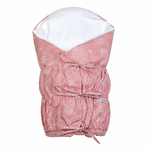 LITTLE ANGEL Zavinovačka šněrovací pevná záda ANGEL - Outlast® 77x77cm starorůžová-hvězdičky