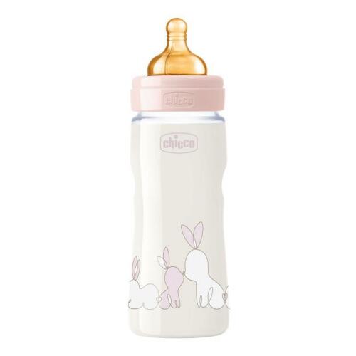 Láhev kojenecká Chicco Original Touch latex, 330ml - dívka