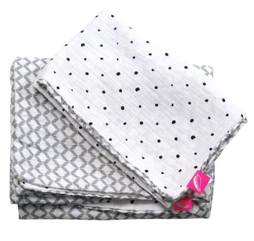 Povlečení bavlněné mušelínové do postýlky Pro-Washed Grey Classics 2-dílné