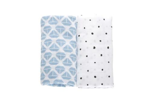 Přikrývka mušelínová 2ks Blue Boats 100x120cm