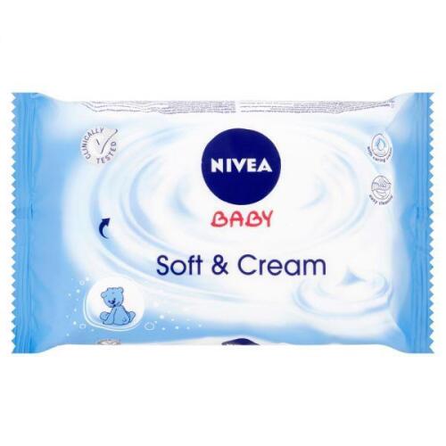 Ubrousky vlhčené Soft & Cream 63ks Nivea Baby