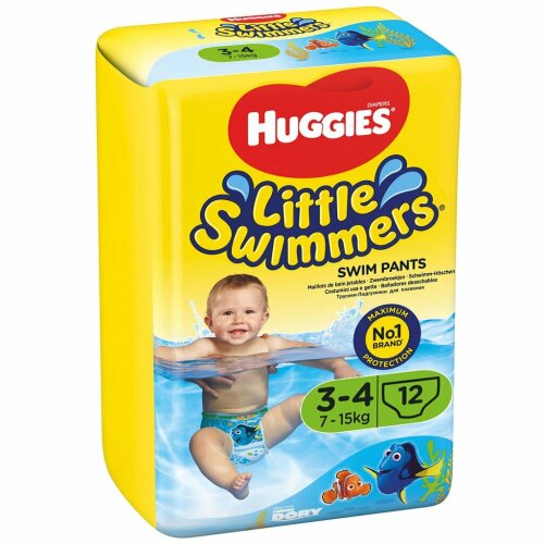 HUGGIES Little Swimmers Pleny do vody jednorázové 3-4 (7-15 kg) 12 ks