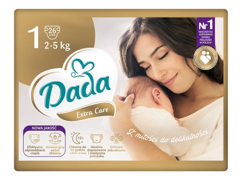 DADA Extra Care Pleny jednorázové 1 Newborn (2-5 kg) 26 ks