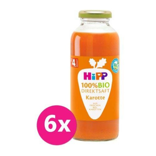 6x HiPP 100 % Bio Juice Karotková šťáva