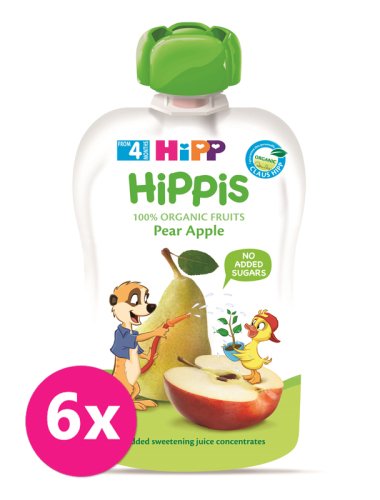 6x HiPP BIO Hippis Hruška-Jablko od uk. 4.-6. měsíce, 100 g