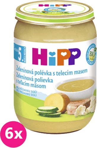 6x HiPP BIO Zeleninová polévka s telecím masem (190 g)