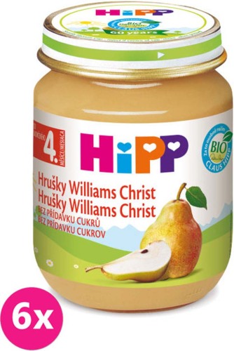 6x HiPP hruškový Williams-Christ (125 g) - ovocný příkrm