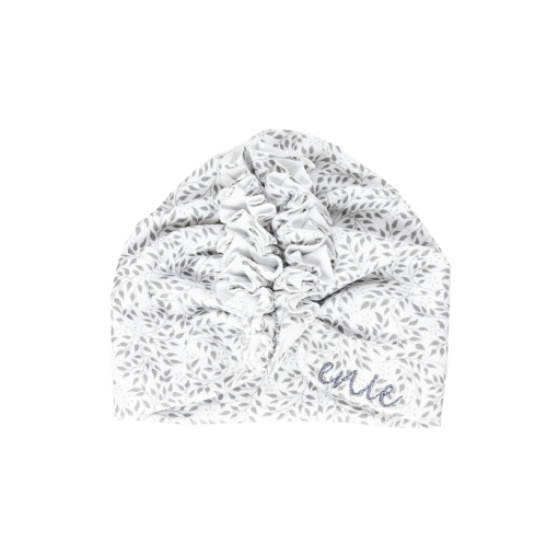 ENIE BABY Čepice dětská turban Grey Leaves Uni 12-16m