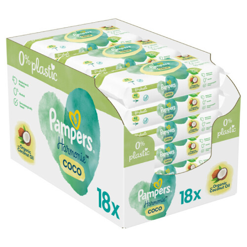 PAMPERS Coconut Pure Ubrousky vlhčené 18 Balení = 756 ks